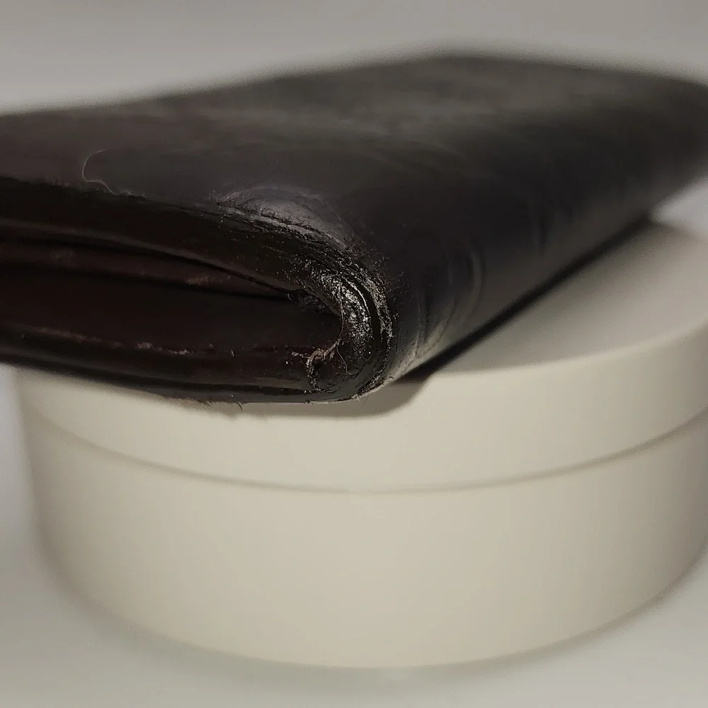 Gucci Dark Brown GG Embossed Leather Wallet Guccissima With‎ COA